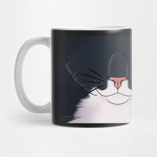 Black Tuxedo Cat Face Mug